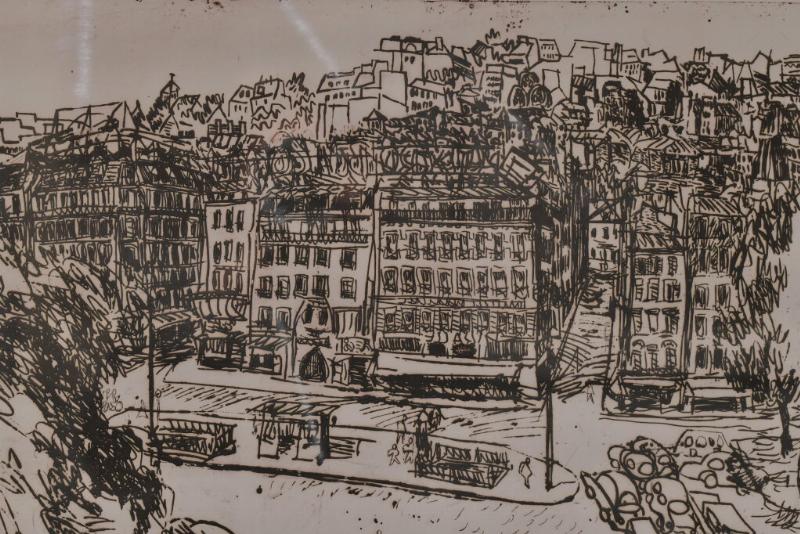 Bernard Buffet dans son atelier parisien au cœur de son œuvre immense